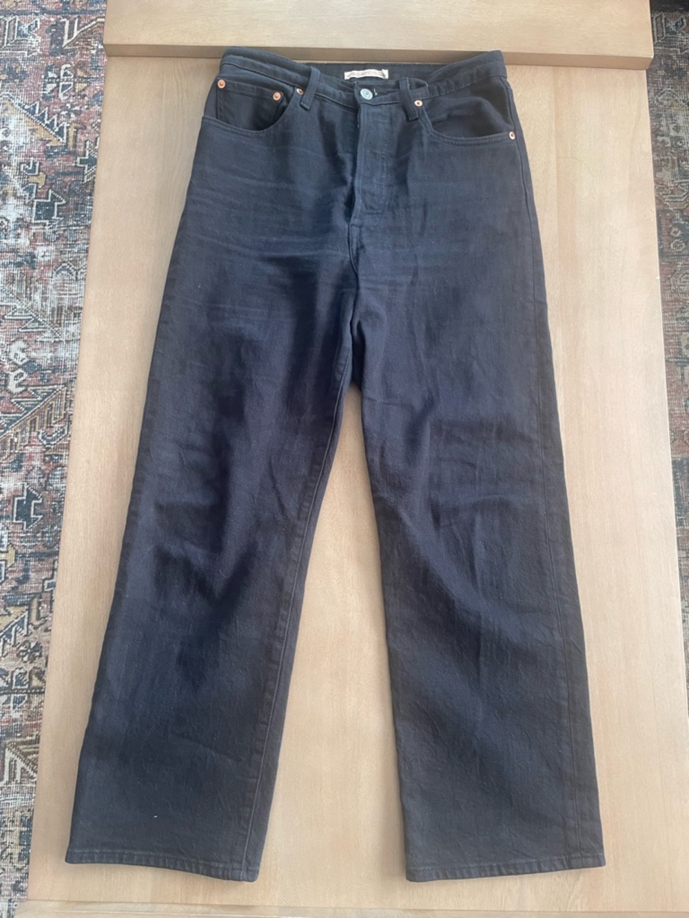 RIBCAGE STRAIGHT ANKLE WOMEN'S JEANS BLACK - Picture 4 of 13